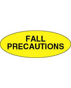 Label Paper Permanent Fall Precautions  2 1/4"x7/8" Yellow 1000 per Roll