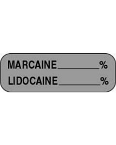 Anesthesia Label (Paper, Permanent) Marcaine % 1 1/2" x 1/2" Gray - 1000 per Roll
