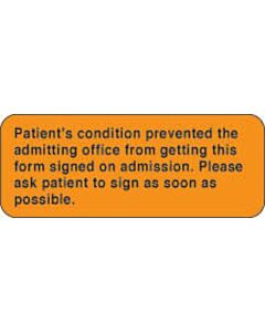 Label Paper Permanent Patients Condition 2 1/4" x 7/8", Fl. Orange, 1000 per Roll