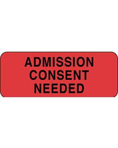Label Paper Permanent Admission Consent  2 1/4"x7/8" Fl. Red 1000 per Roll