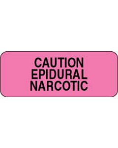 Label Paper Permanent Caution Epidural  2 1/4"x7/8" Fl. Pink 1000 per Roll