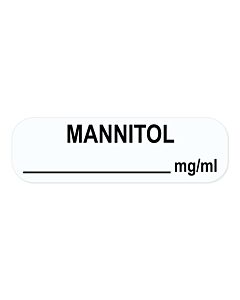 Anesthesia Label (Paper, Permanent) Mannitol 1-1/4" x 3/8" White - 1000 per Roll