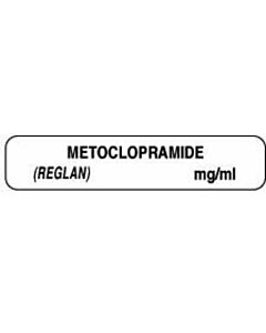Anesthesia Label (Paper, Permanent) Metoclopramide (Reglan) 1 1/2" x 1/3" White - 1000 per Roll
