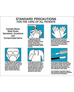Label Paper Removable Standard Precautions 8" x 6 1/2", White, 50 per Package