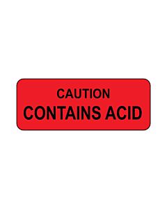 Hazard Label (Paper, Permanent) Caution Contains  2 1/4"x7/8" Fluorescent Red - 1000 Labels per Roll