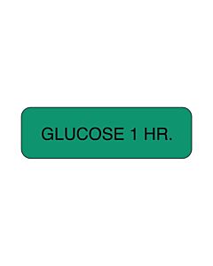 Lab Communication Label (Paper, Permanent) Glucose 1 Hr.  1 1/4"x3/8" Green - 1000 per Roll