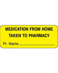 Label Paper Permanent Medication From Home 2 1/4" x 7/8", Yellow, 1000 per Roll