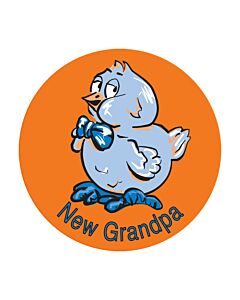Label Paper Permanent New Grandpa, Orange, 250 per Roll