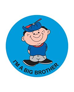 Label Pediatric Award Sticker Paper Permanent I'm a Big Brother Blue, 250 per Roll