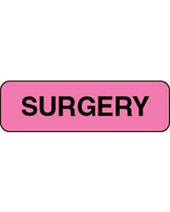 Label Paper Permanent Surgery 1 1/4" x 3/8", Fl. Pink, 1000 per Roll