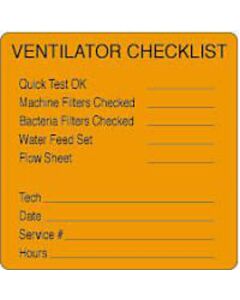 Label Paper Removable Ventilator Checklist 2 1/2" x 2 1/2", Fl. Orange, 500 per Roll