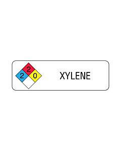 Hazard Label (Paper, Permanent) 3 2 0 Xylene  2 7/8"x7/8" White - 1000 Labels per Roll