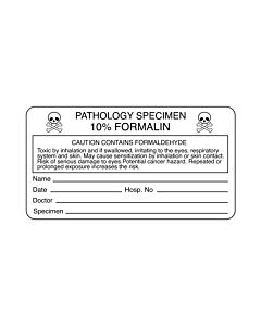 Lab Communication Label (Paper, Permanent) Pathology Specimen  3"x1 5/8" White - 1000 per Roll