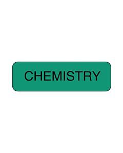 Lab Communication Label (Paper, Permanent) Chemistry  1 1/4"x3/8" Green - 1000 per Roll
