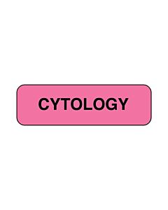 Lab Communication Label (Paper, Permanent) Cytology  1 1/4"x3/8" Fluorescent Pink - 1000 per Roll