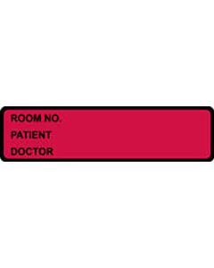 Binder/Chart Label Paper Removable Room No. Patient 5 3/8" x 1 3/8" Dark Red 500 per Roll