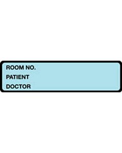 Binder/Chart Label Paper Removable Room No. Patient 5 3/8" x 1 3/8" Sky Blue 500 per Roll