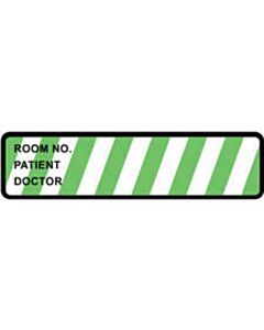 Binder/Chart Label Paper Removable Room No. Patient 5 3/8" x 1 3/8" White with Green 500 per Roll