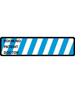 Binder/Chart Label Paper Removable Room No. Patient 5 3/8" x 1 3/8" White with Blue 500 per Roll