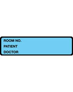 Binder/Chart Label Paper Removable Room No. Patient 5 3/8" x 1 3/8" Light Blue 500 per Roll
