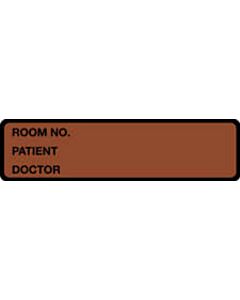 Binder/Chart Label Paper Removable Room No. Patient 5 3/8" x 1 3/8" Brown 500 per Roll