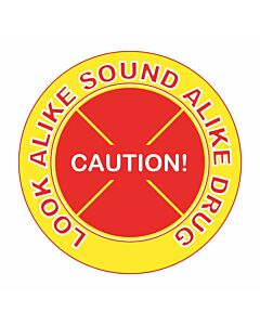 Communication Label (Paper, Permanent) Look Alike Sound Fluorescent Yellow and Red - 250 per Roll