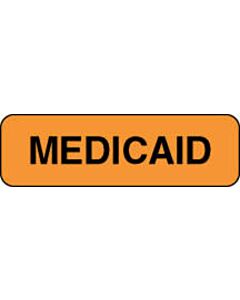 Label Paper Permanent Medicaid 1 1/4" x 3/8", Fl. Orange, 1000 per Roll