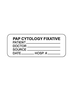 Hazard Label (Paper, Permanent) Pap Cytology  2 1/4"x7/8" White - 1000 Labels per Roll