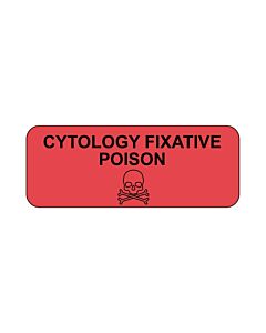 Hazard Label (Paper, Permanent) Cytology Fixative 2 1/4"x7/8" Fluorescent Red - 1000 Labels per Roll