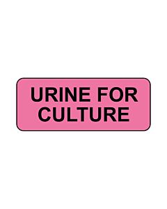 Lab Communication Label (Paper, Permanent) Urine for Culture  2 1/4"x7/8" Fluorescent Pink - 1000 per Roll
