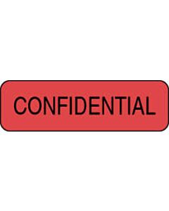 Label Paper Permanent Confidential  1 1/4"x3/8" Fl. Red 1000 per Roll