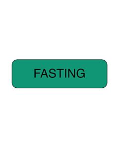 Lab Communication Label (Paper, Permanent) Fasting  1 1/4"x3/8" Green - 1000 per Roll