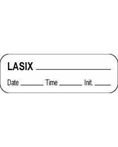 Anesthesia Label with Date, Time & Initial (Paper, Permanent) Lasix 1 1/2" x 1/2" White - 1000 per Roll