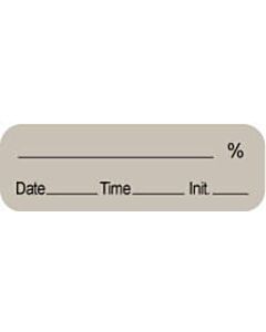 Anesthesia Label with Date, Time & Initial (Paper, Permanent) % Date 1 1/2" x 1/2" Gray - 1000 per Roll