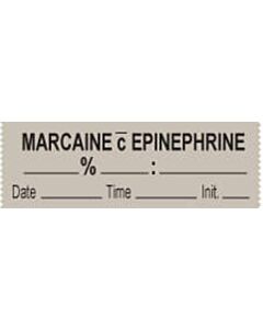 Anesthesia Tape with Date, Time & Initial (Removable) Marcaine C 1/2" x 500" - 333 Imprints - Gray - 500 Inches per Roll