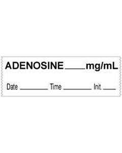 Anesthesia Tape with Date, Time & Initial (Removable) Adenosine mg/ml 1/2" x 500" - 333 Imprints - White - 500 Inches per Roll