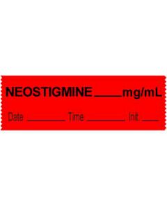 Anesthesia Tape with Date, Time & Initial (Removable) Neostigmine mg/ml 1/2" x 500" - 333 Imprints - Fluorescent Red - 500 Inches per Roll