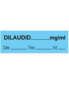 Anesthesia Tape with Date, Time & Initial (Removable) Dilaudid mg/ml 1/2" x 500" - 333 Imprints - Blue - 500 Inches per Roll