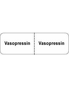 IV Label Wraparound Paper Permanent Vasopressin |  2 7/8"x7/8" White 1000 per Roll