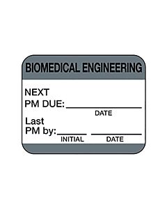 Label Self-Laminating Paper Permanent Biomedical Engineering 1" Core 1-1/4" x 1" Gray, 1000 per Roll