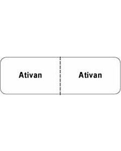 IV Label Wraparound Paper Permanent Ativan | Ativan  2 7/8"x7/8" White 1000 per Roll