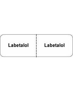 IV Label Wraparound Paper Permanent Labetalol |  2 7/8"x7/8" White 1000 per Roll
