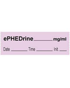 Anesthesia Tape with Date, Time & Initial | Tall-Man Lettering (Removable) Ephedrine mg/ml 1/2" x 500" - 333 Imprints - Violet - 500 Inches per Roll