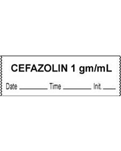 Anesthesia Tape with Date, Time & Initial (Removable) Cefazolin 1" gm/ml 1 Core 1/2" x 500" - 333 Imprints - White - 500 Inches per Roll