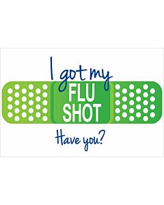 Label Paper Removable "I Got My Flu Shot, Have You?" 3" x 2", White, 250 per Roll