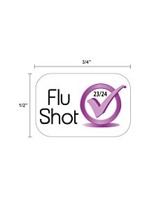 2023-24 Flu Shot Label, "Flu Shot 23/24", 3/4" x 1/2" Synthetic, Permanent, 100 per Roll
