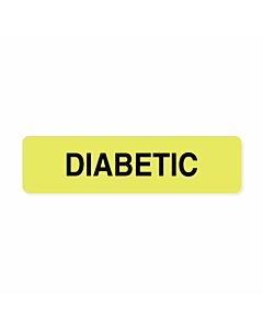 Label Paper Removable Diabetic 2" x 1/2" Fl. Yellow, 1000 per Roll