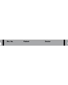 Binder/Chart Tape Removable "Rm. No. Patient", 1'' Core, 1/2 '' x 500'', Silver, 83 Imprints, 500 Inches per Roll