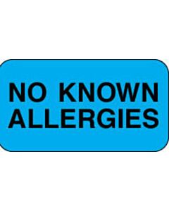Label Paper Permanent No Known Allergies 1 5/8" x 7/8", Blue, 1000 per Roll