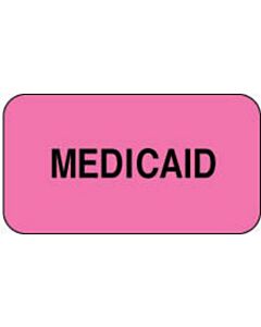 Label Paper Permanent Medicaid 1 5/8" x 7/8", Fl. Pink, 1000 per Roll